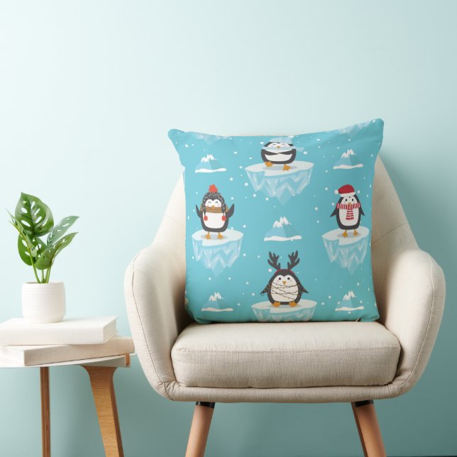 Christmas Pillow with Iceberg Pattern Kudde (Stol)