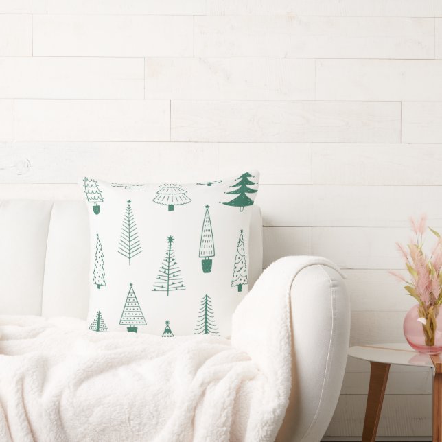 Christmas Pillow with Stylized Trees Kudde (Soffa)