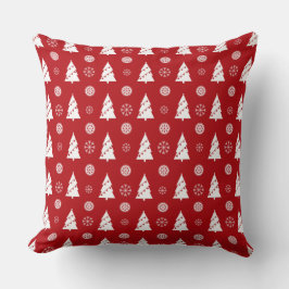 Christmas Pillow with Trees and Snowflakes Kudde