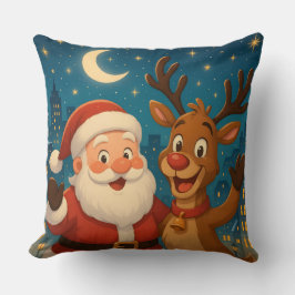 Christmas Pillows - Santa & Reindeer - Home Decor  Kudde