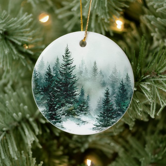 Christmas Pine Snowy Trees Ornament (Träd)