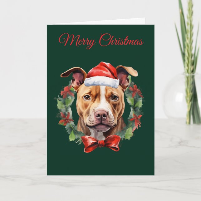 Christmas Pitbull Helgkort (Framsida)