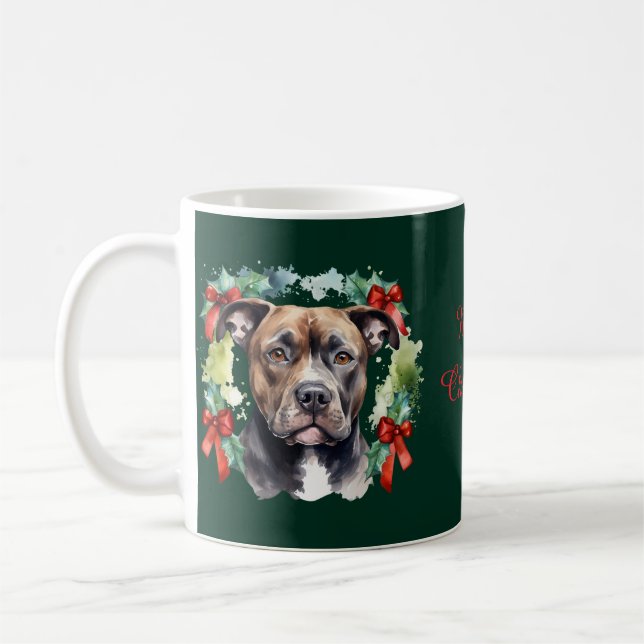 Christmas Pitbull Kaffemugg (Vänster)