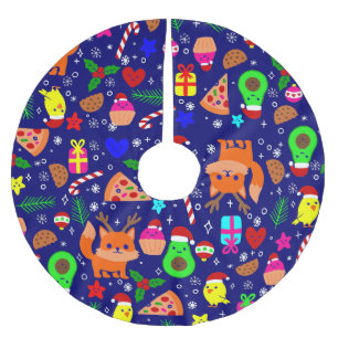 christmas pizza chick bird avocado blue julgransmatta borstad polyester