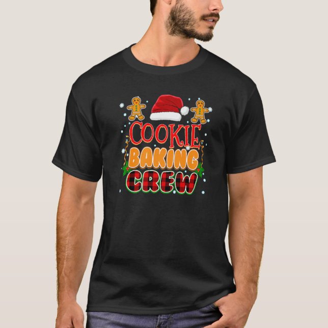 Christmas Pjs Cookie Baking Crew T Shirt (Framsida)