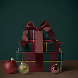 Christmas plaid classic holiday simple presentpapper