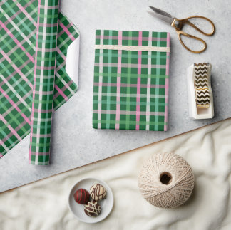Christmas Plaid - Green Presentpapper