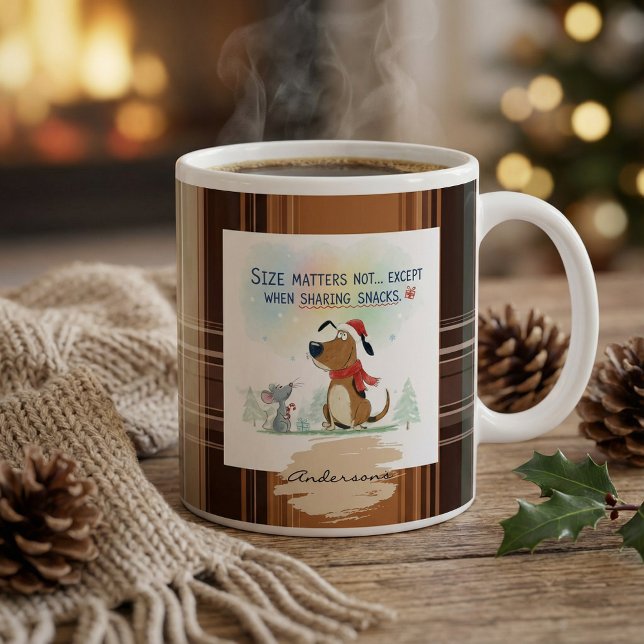 Christmas Plaid Mugs Cartoon illustration funny Jumbo Mugg (Skapare uppladdad)