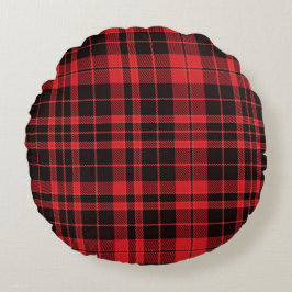 Christmas Plaid Pattern Rund Kudde