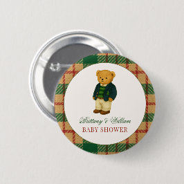 Christmas Plaid Preppy Bear Baby Shower Knapp