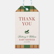 Christmas Plaid Preppy Bear Baby Shower