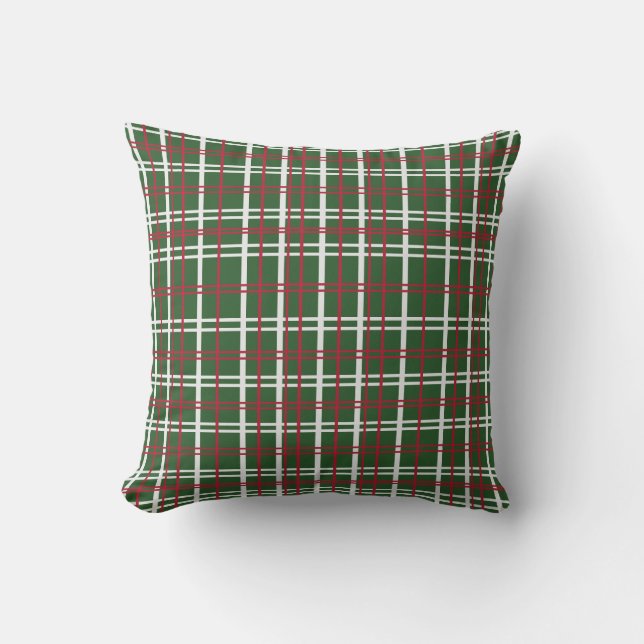 Christmas Plaid Red, Green, White Kudde (Framsida)