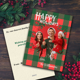 Christmas Plaids Custom Photo Holiday Cards Julkort
