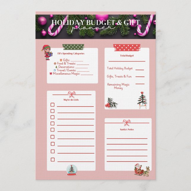 Christmas Planner PDF – Printable Holiday Planner Inbjudningar (Framsida)