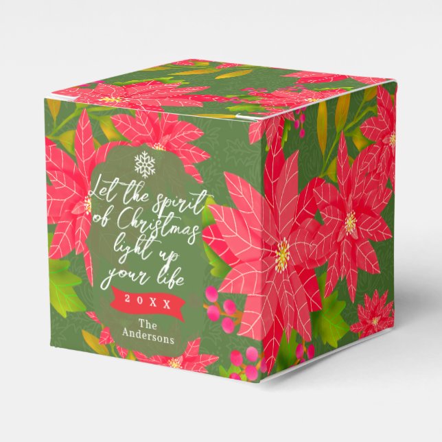Christmas Poinsettia Green Presentaskar (Framsidan Sidan)
