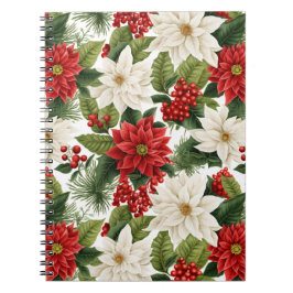 Christmas Poinsettia – Holiday Floral Design Anteckningsbok