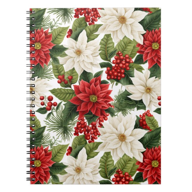 Christmas Poinsettia – Holiday Floral Design Anteckningsbok (Framsidan)
