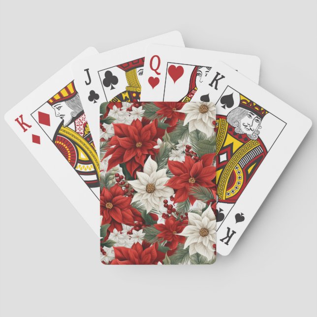 Christmas Poinsettia – Holiday Floral Design Casinokort (Baksidan)