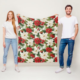 Christmas Poinsettia – Holiday Floral Design Fleecefilt