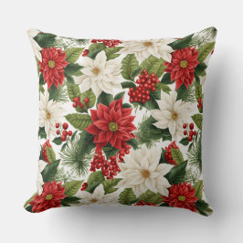 Christmas Poinsettia – Holiday Floral Design Kudde