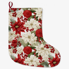Christmas Poinsettia – Holiday Floral Design Stor Julstrumpa