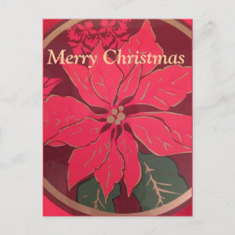 Christmas Poinsettia - Postcard Vykort