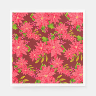 Christmas Poinsettia Red Pappersservett