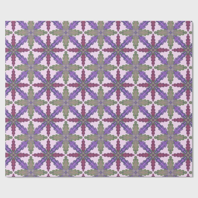 Christmas Poinsettia Stars wrapping paper  Presentpapper (Platt)