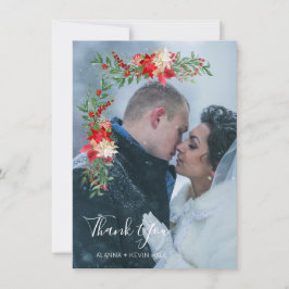 Christmas Poinsettias Flowers & Branches Photo Tack Kort