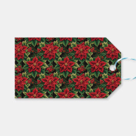 Christmas Poinsettias Presentetikett