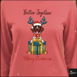 Christmas Pointer Dog Ticked Gift Graphic T Shirt