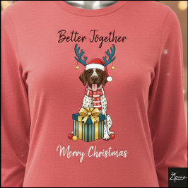 Christmas Pointer Dog Ticked Gift Graphic T Shirt