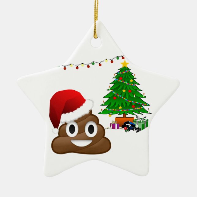 christmas poo emoji ceramic ornament (Framsidan)