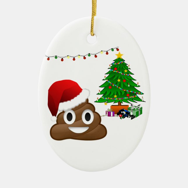 christmas poo emoji ceramic ornament (Framsidan)