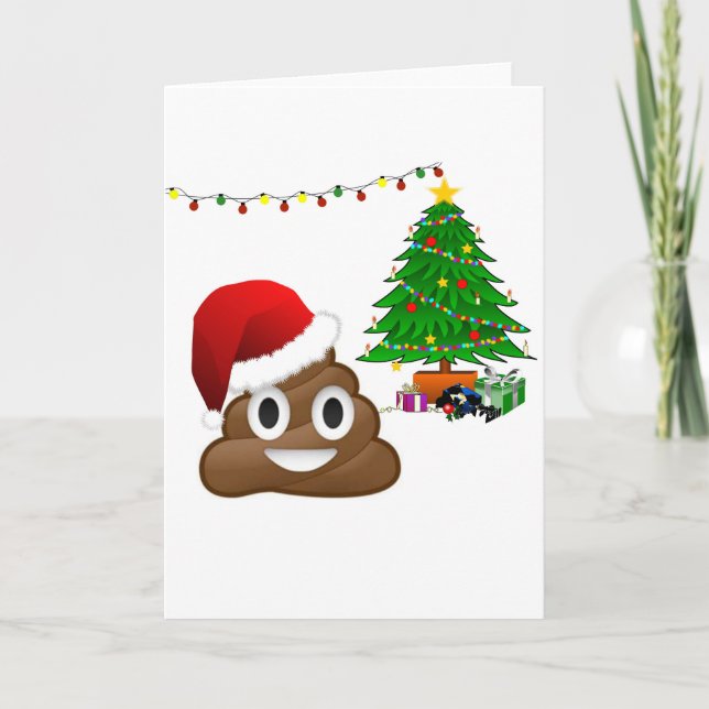 christmas poo emoji helgkort (Framsida)