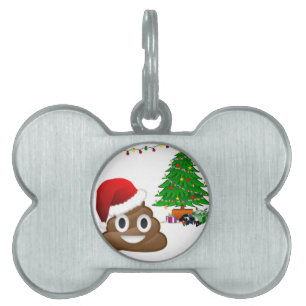 christmas poo emoji ID-bricka husdjur