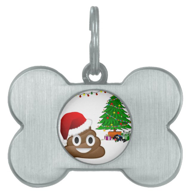christmas poo emoji ID-bricka husdjur (Framsidan)