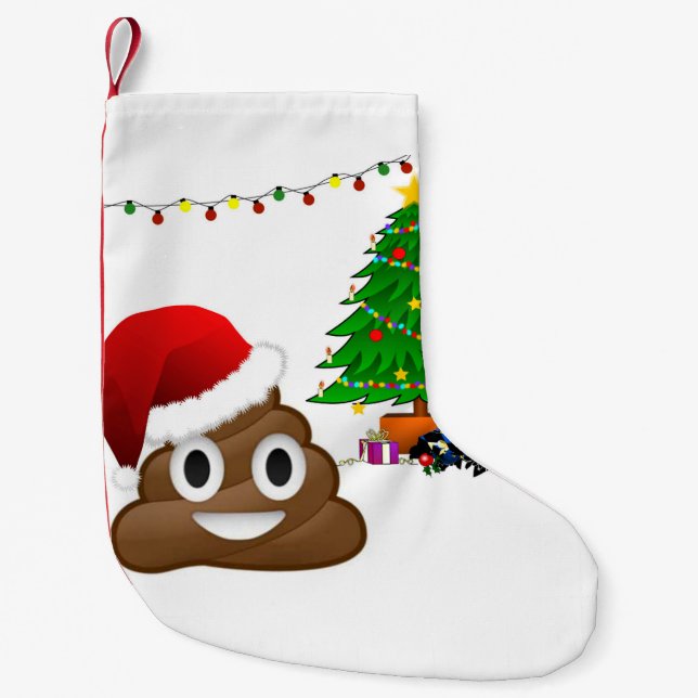 Christmas poo emoji julafton stockning liten julstrumpa (Framsidan)