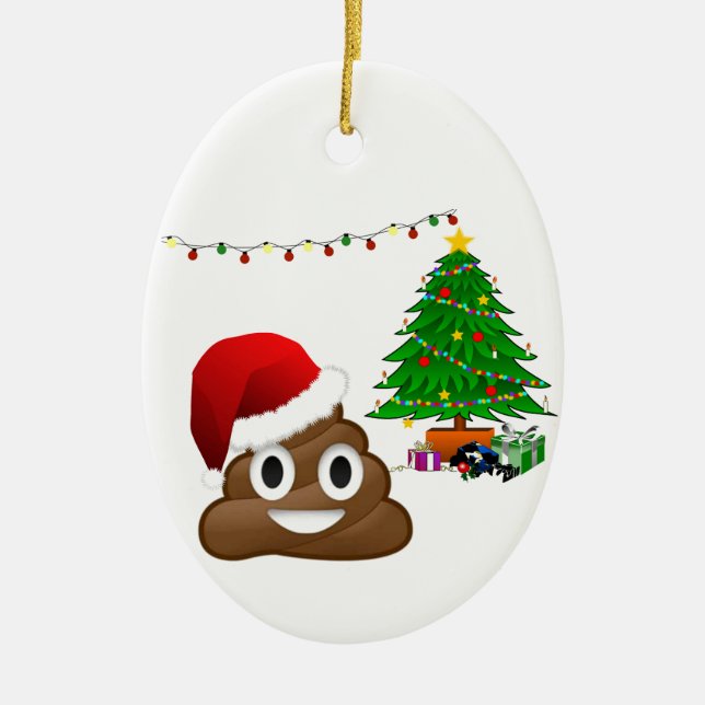 christmas poo emoji julgransprydnad keramik (Framsidan)