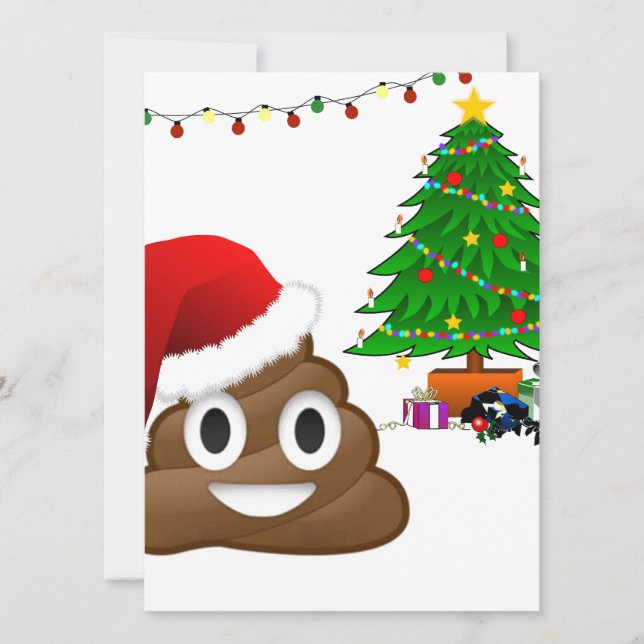 christmas poo emoji julkort (Framsida)