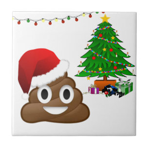 christmas poo emoji kakelplatta