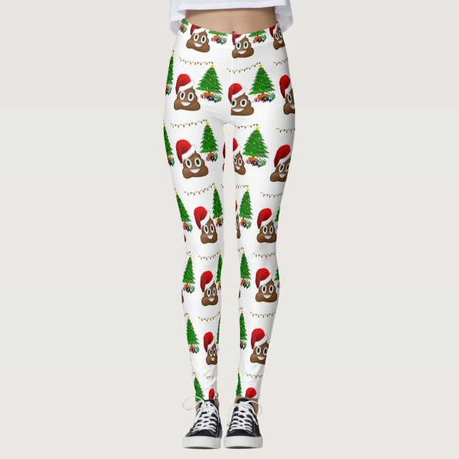 christmas poo emoji leggings (Framsida)