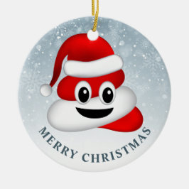 christmas poo emoji med Santa hat Julgransprydnad Keramik