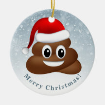 christmas poo emoji med Santa hat