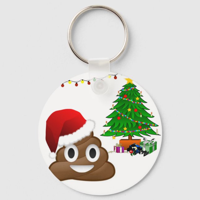 christmas poo emoji nyckelring (Framsida)