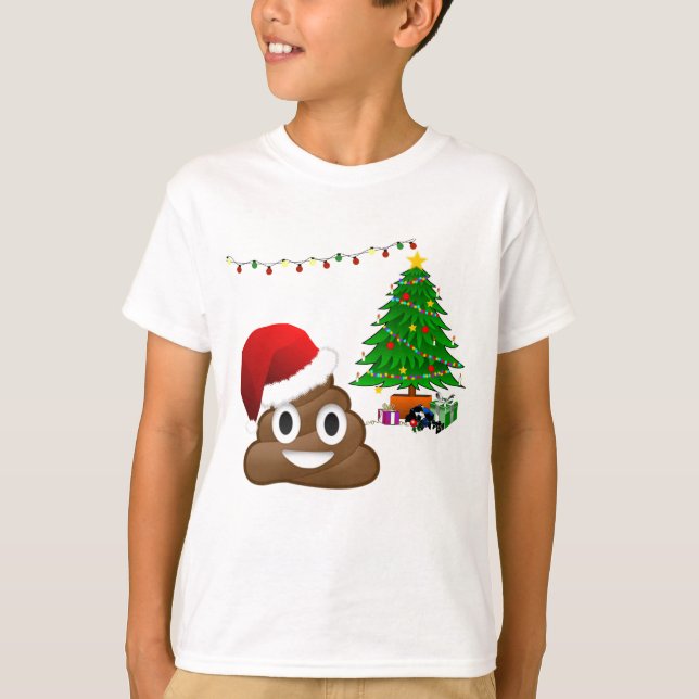 christmas poo emoji t shirt (Framsida)