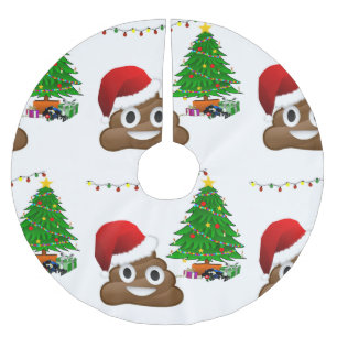 christmas poo emoji träd skirt julgransmatta borstad polyester