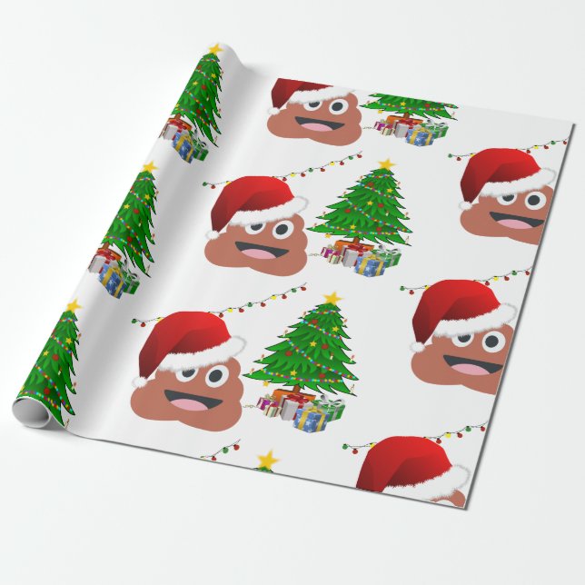 Christmas poo ful julafton inslagning papper presentpapper (Utrullad)