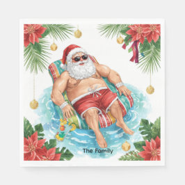 Christmas Pool Party with Santa Claus Pappersservett