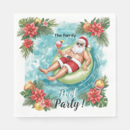 Christmas Pool Party with Santa Claus Pappersservett